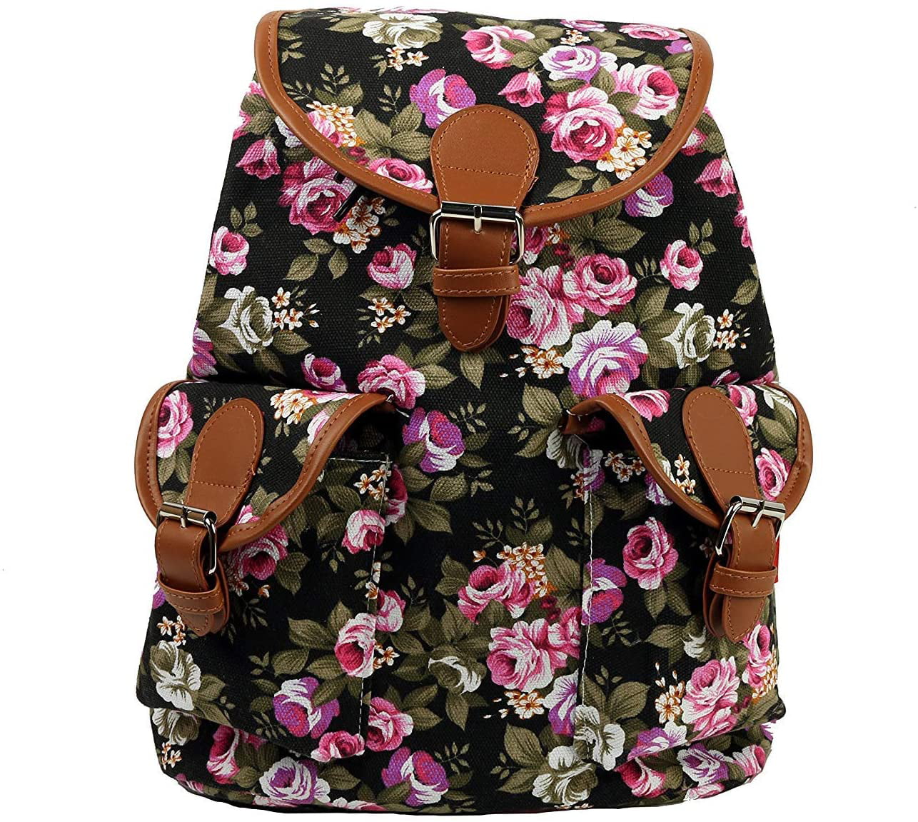 Women Backpack Vintage Floral Shoulder Bags Tote Handbag Travel Rucksack Satchel 