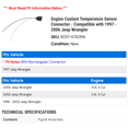 thumbnail image 2 of Engine Coolant Temperature Sensor Connector - Compatible with 1997 - 2006 Jeep Wrangler 1998 1999 2000 2001 2002 2003 2004 2005, 2 of 2