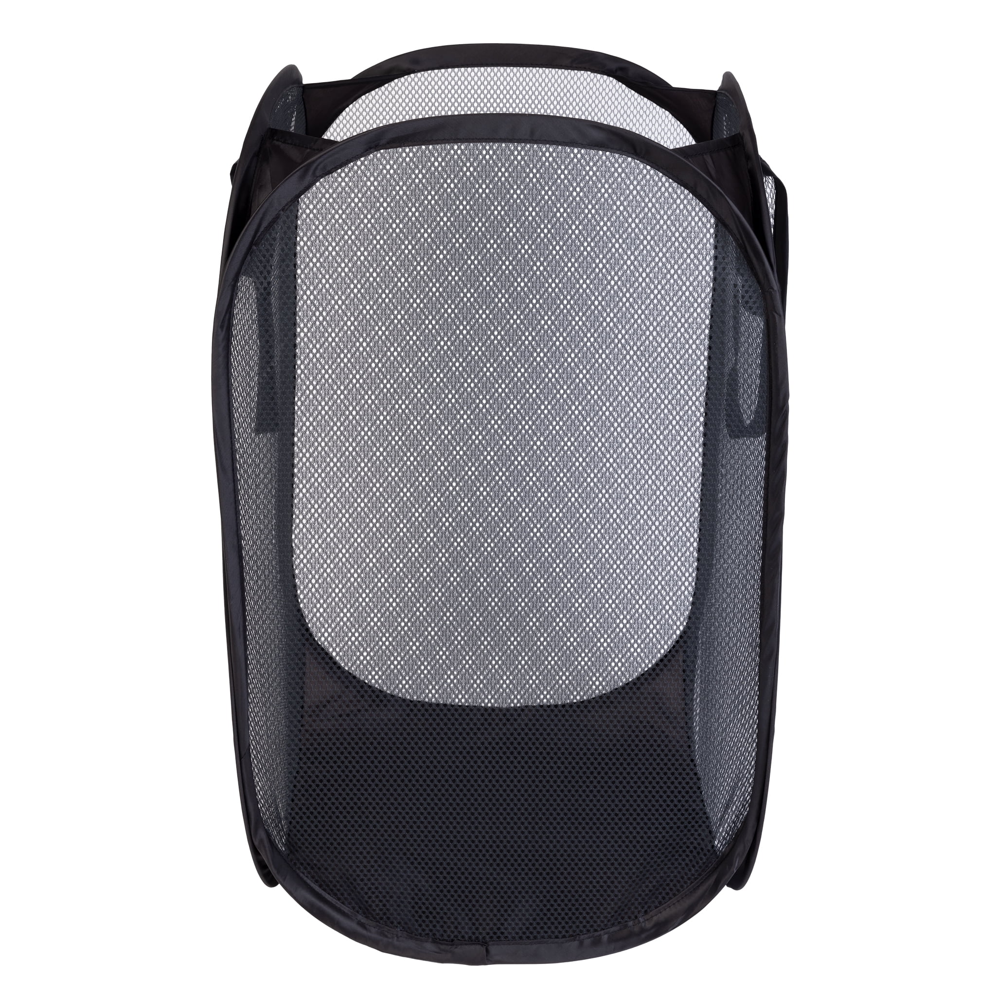 Mainstays Pop-Up Spiral Polyester Laundry Hamper, Rich Black, Adult