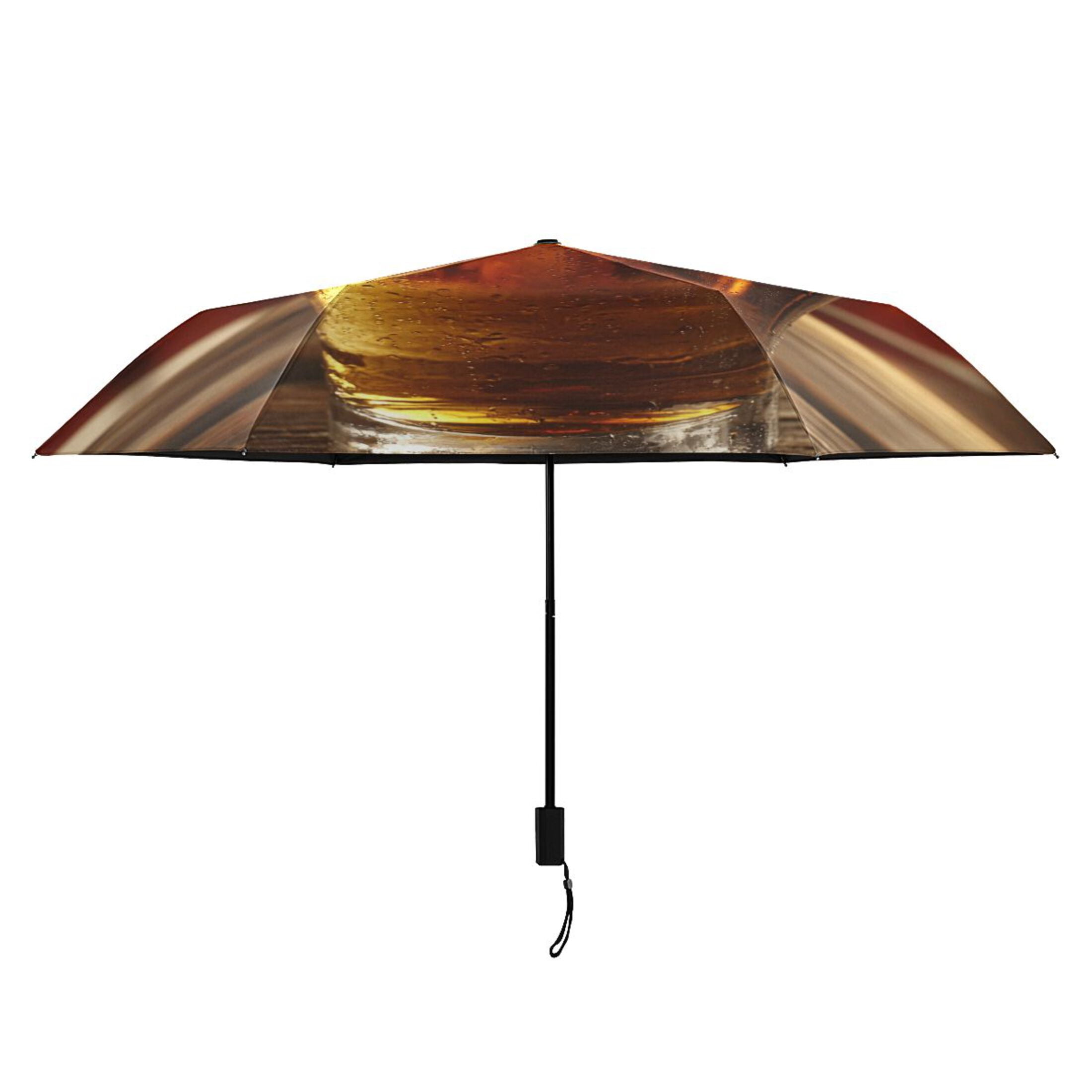 Beers and American Flag Compact Sun Umbrella Windproof Travel Umbrellas for Rain Strong Portable UV Protection