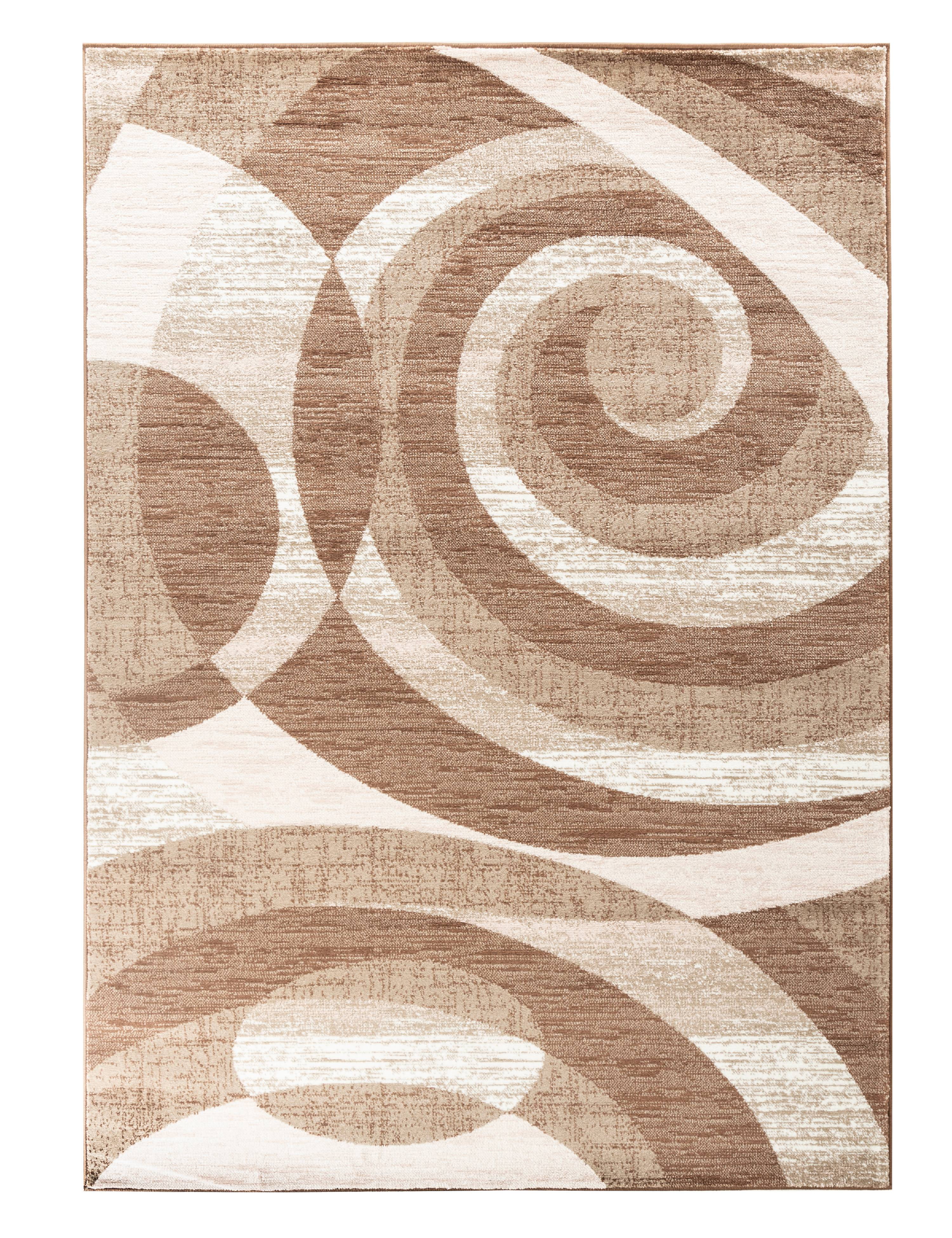 Romance Collection Rugs Brown Cream Swirls Design Premium Soft Area