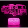 thumbnail image 2 of 3D Fire Engine Truck Night Light Table Desk Optical Illusion Lamps 7 Color Changing Lights LED Table Lamp Xmas Home Love Birthday Children Kids Decor Toy Gift, 2 of 4