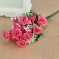 thumbnail image 2 of Cdar 1 Bunch 15 Heads Wedding Artificial Rose Flower Bouquet Home Party Decor, 2 of 3