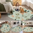 thumbnail image 5 of Spring Leaves Round Area Rug 7Ft Washable Circle Rugs for Dorm Laundry Room, Pink Flowers Pastoral Botanical Green Non-Slip Carpet Floor Mats Indoor Outdoor Carpet Runner Aesthetic Home Decor, 5 of 8