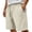 (Casual 115)Beige, variant on Mens Casual Shorts Fashion Breeches Sports Elastic Waistband Zipper Pocket Summer Solid Color Short Pants