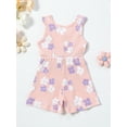 thumbnail image 3 of FEORJGP Kids Girl Summer One-piece Rompers 6M 12M 18M 2T 3T 4T Toddler Baby Sleeveless Overalls Casual Floral Print Jumpsuits Infant Little Girls Fashion Casual  Cute Clothes for Newborn Daily, 3 of 9
