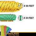 thumbnail image 3 of Wellmax Diamond Braid Nylon Rope, 1/2 in X 50 Foot with UV Protection and Weather Resistance, Yellow, 3 of 7