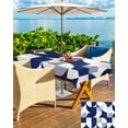 thumbnail image 5 of Fsddascl Navy Blue Geometric Outdoor Tablecloth - 60x120 Inch Rectangle Dining Table Cover, Middle Century Modern Abstract Art Waterproof Outdoor Table Cloth with Umbrella Hole & Zipper for Patio, 5 of 7