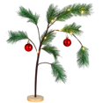 thumbnail image 1 of Árbol de Navidad Yuxung con bolas rojas brillantes y luces LED de 60 cm, 1 of 6