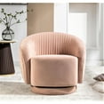 thumbnail image 2 of Uspridefurniture Modern Velvet Tufted Barrel Accent Chair with 360° Rotation, Pink, 2 of 4
