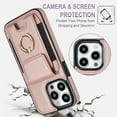 thumbnail image 6 of Allytechgroup iPhone 12 Pro Max Case with Wallet, Ring Holder Stand Cards Slots Cash Pocket Drop Protection Retro Leather Case for Girls Women for Apple iPhone 12 Pro Max, Rosegold, 6 of 8