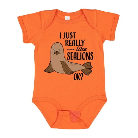 

Inktastic I Just Really Like Sea Lions Ok Gift Baby Boy or Baby Girl Bodysuit