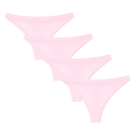 Fulorrnie Underwear for Women Plus Size Thong Comfort Seamless Panty Elastic Waist Ventilated Breathable Panties Pink XS