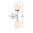 thumbnail image 2 of Neri 2 lights black and brass and white glass wall sconce, 2 of 7