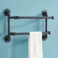 thumbnail image 4 of Furniture of America Carma Industrial Metal 2-Bar Towel Rack, Sand Black, 4 of 6