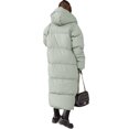 thumbnail image 2 of Winter Women Solid Color Long Down Coat Female Hooded Cotton-Padded Zipper Jacket, 2 of 4
