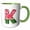 Green/White, variant on 3drose, Cute Watermelon Monogram K, 11oz Two-tone Yellow Mug