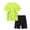 Green, variant on Boys Outfit Sets Short Sleeve Tee Matching Shorts Lightweight Active Kids Summer Clothes,Black,15-16 Years