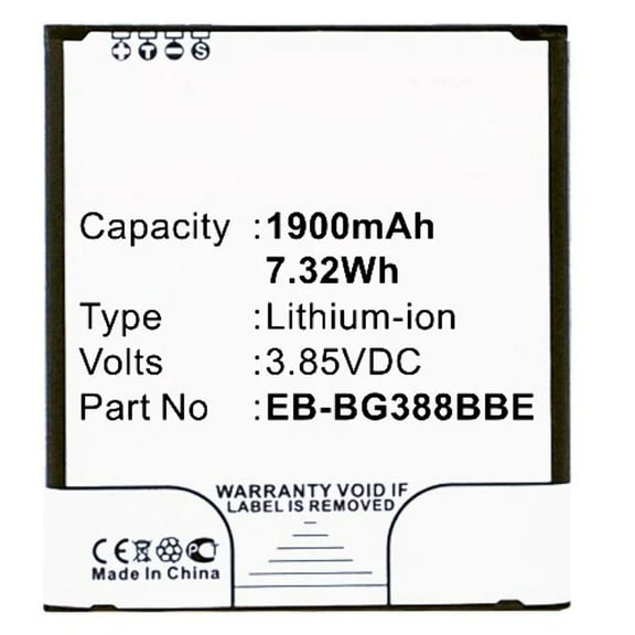Batteries N Accessories BNA-WB-L3629 Cell Phone Battery - Li-Ion, 3.85V, 1900 mAh, Ultra High Capacity Battery - Replacement for Samsung EB-BG388BBE Battery