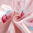 thumbnail image 6 of AWZXDE Boys Silk Long Sleeve Pajamas With Cute Print Comfortable Loungewear For Kids Home Wear Pink,6-7 Years, 6 of 7