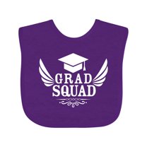 Inktastic Grad Squad with Graduation Cap and Wings Boys or Girls Baby Bib