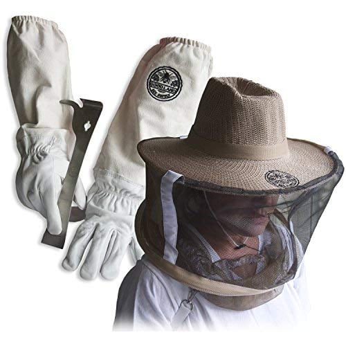 GOOD LAND BEE SUPPLY Goodland Bee Supply GL-GLV-JHK-VL-XL Cotton & Sheepskin Beekeeping XL Gloves w/ Vail & J-Hook Tool GL-GLV-JHK-VL-XL