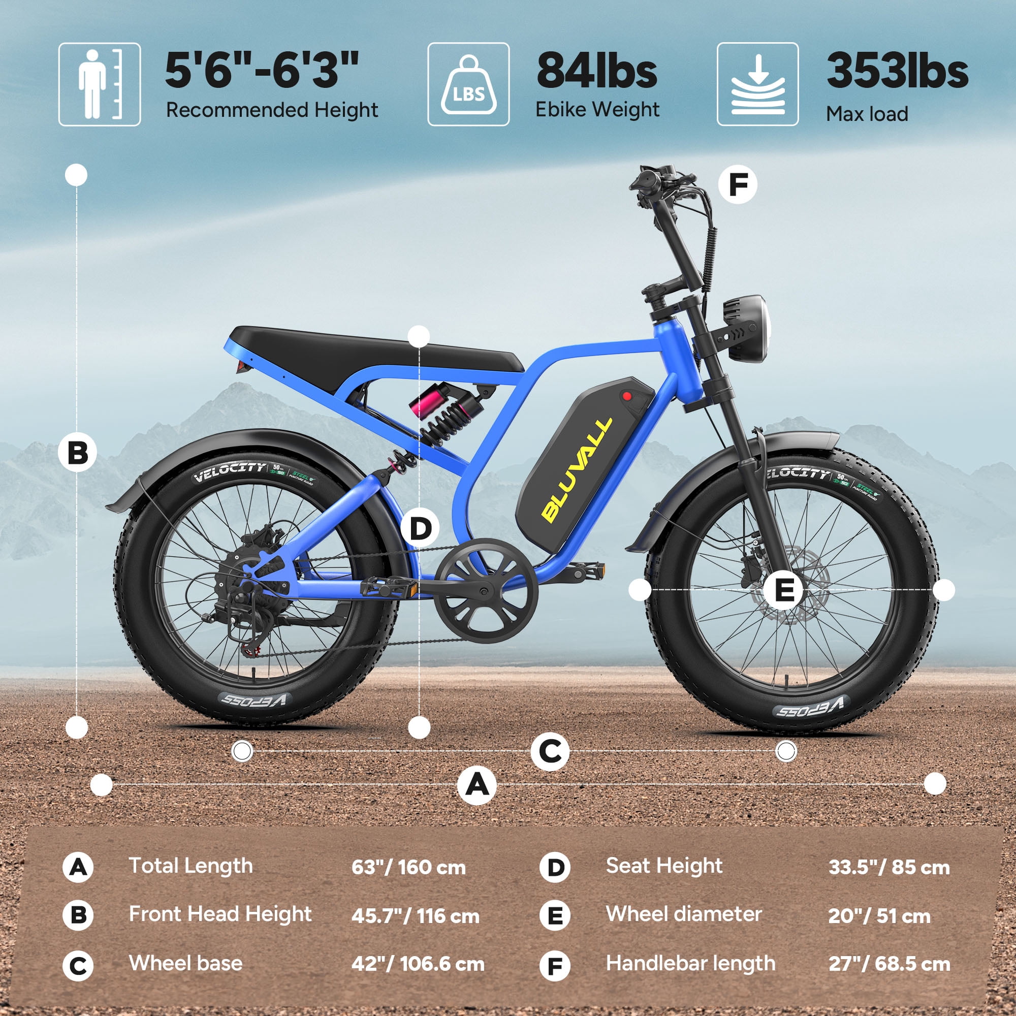 Peak 1500W  PRO Motor 52V 20AH Battery Electric Bike for adults Full Suspension 20"Fat Tire  off-road Moutain Bike