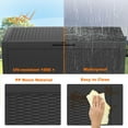thumbnail image 6 of PurelyGoods 100 Gallon Deck Box, Large Resin Outdoor Storage Box Waterproof, Outside Deck Box with Lockable Lid for Patio Furniture, Pool Tools, Outdoor Equipments and Garden Tools, 6 of 15