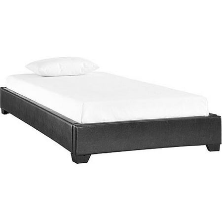 Metro Twin Platform Bed Black Faux Leather Metro Twin Platform Bed Black Faux Leather