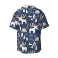thumbnail image 4 of Goofa Forest Elk Printed Men's Casual Short-sleeved Shirt,Lightweight Breathable Button-down,Summer Casual men's top,Versatile Fashion shirt-Small, 4 of 7