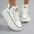 thumbnail image 3 of Dakaela Chunky Sneakers for Women Platform Canvas Dad Walking Shoes Comfortable Casual Running Shoes, 3 of 6