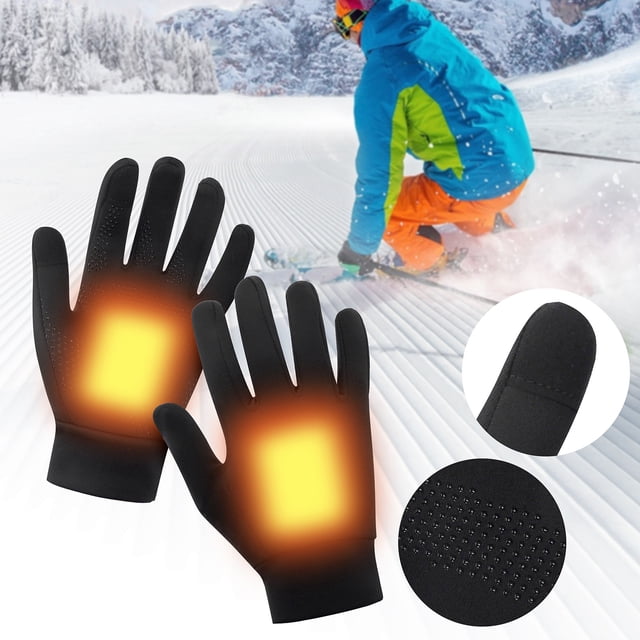 Gants d'Hiver pour Hommes et Femmes Thermiques Coupe-Vent Imperméables Écran Tactile pour Temps Froid avec Poignée Antidérapante pour Course Cyclisme Conduite Randonnée Ski Sports Extérieurs