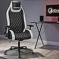 thumbnail image 3 of Atlantic Gaming Chair, Office Chair High Back Computer Chair Leather Desk Chair Racing Executive Ergonomic Adjustable, Swivel, Reclining Task Chair & Armrests, Lumbar Support (White), 3 of 4