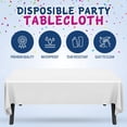 thumbnail image 4 of Clearly Elegant White Disposable Plastic Table Cover with Self-Cutter, 52” X 100 Ft, 4 of 5