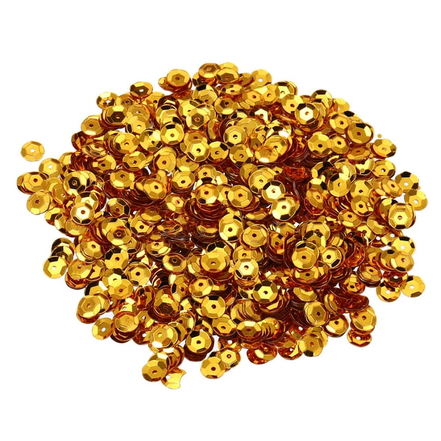 10000 Pcs Loose Sequins 6MM Bulk Cup Sequins Paillettes Sequins Embroidery Sequins Round Spangles with Holes,Gold