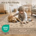 thumbnail image 4 of ODIKA 8'x10' Washable Area Rug Durable, Non-Slip Beige and Sage Floral Elegance Intricate Botanical with Classic Charm for Living Room, Under Sectional, Family, 4 of 7