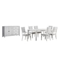 thumbnail image 2 of Dover 60-78-96" Rectangle Expanding Dining Table Set Server Armchair White Wood, 2 of 10
