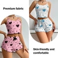 thumbnail image 6 of Womens Heart Print Halter Camisole & Shorts Set - Casual Lounge Sleepwear, 6 of 8