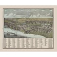 thumbnail image 2 of Cram 14x12 White Modern Wood Framed Museum Art Print Titled - Birds Eye View of The Holy Land - Cram 1892, 2 of 4