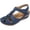 Dark Blue, variant on W Sandals For Women Closed Toe Floral Applique Sandals Breathable Perforated Upper Hook And Loop Ankle Strap Soft Sole Summer Casual Shoes Casual Dressy 2026 Shoes Comfort Summer Slides