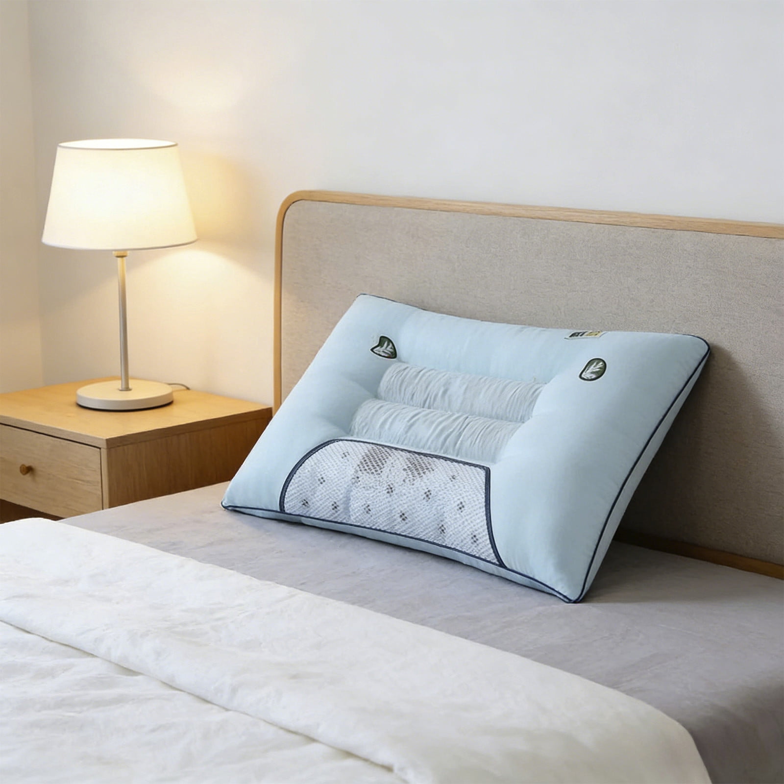 Hotel Collection Bed Pillows Memory Foam Neck Pillow Relief Bed Pillow for Sleeping Cervical for and Shoulder Ide Back Stomach Sleeper 1 Pack, Blue
