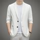 thumbnail image 4 of Traje de hombre pequeño casual primavera verano 2024 ultrafino corte entallado solo oeste ropa de protección solar cárdigan waffle, 4 of 5