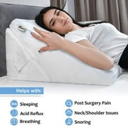 ONDEKT Wedge Pillow for Sleeping Multipurpose Pillows with Cooling Gel Memory Foam Top, White