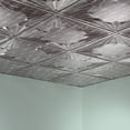 thumbnail image 2 of FASÄDE Art Deco Decorative Vinyl 2ft x 2ft Lay in Ceiling Panel in Crosshatch Silver (5 Pack), 2 of 5