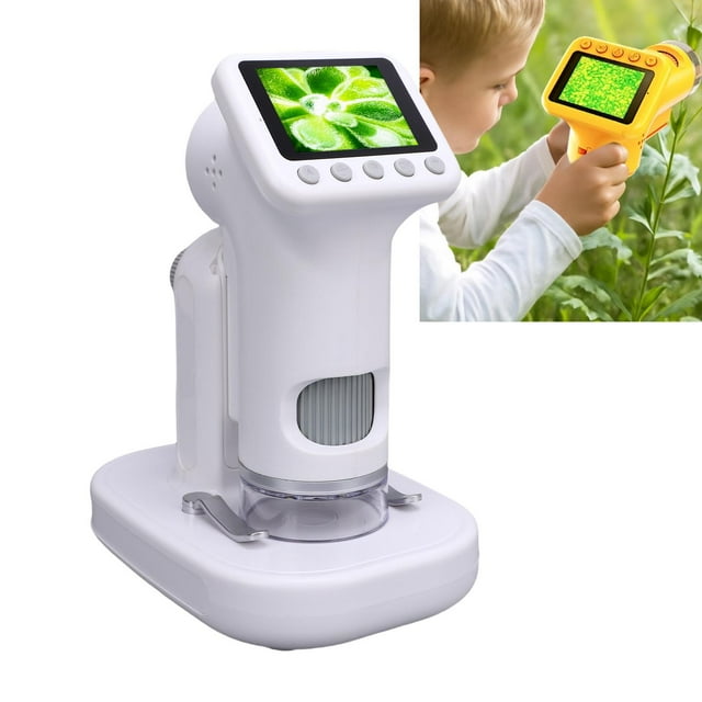 Kids Kids Microscope 1600X Pocket Portable Mini Handheld Digital 1080P HD 2in Screen Rechargeable Student Edu Science Toy