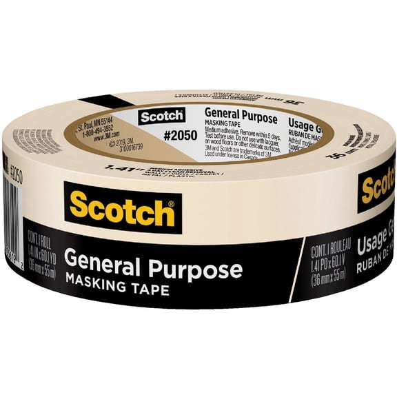 3M 2050-36A 1.41" Scotch Painters' Masking Tape For Trim Work