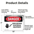 thumbnail image 2 of (2 Pack) High Voltage Electrical Equipment OSHA Danger Sign 10 Inch X 7 Inch Indoor / Outdoor Rust-Free Aluminum Metal Signs for Workplace, Workshop, and Construction Site, Made in the, 2 of 8