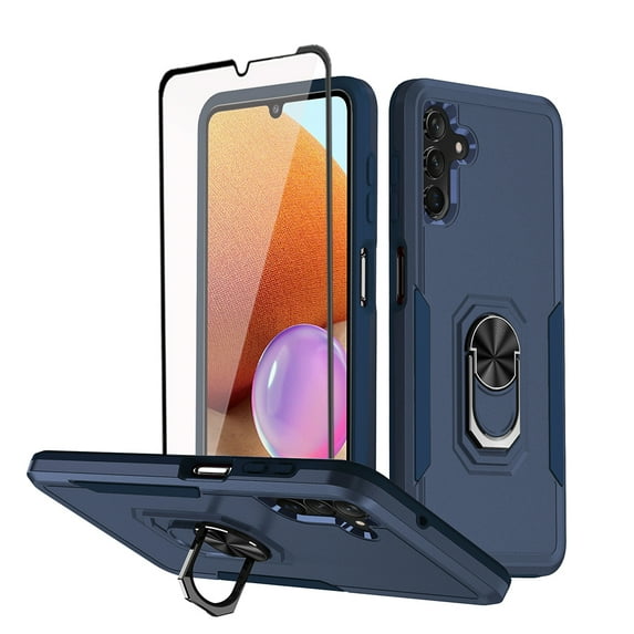TASHHAR Samsung Galaxy A04S Case/A13 5G Case with Screen Protector and Magnetic Ring Kickstand Military Grade Double Layer Drop Protection Rugged Detachable for Galaxy A04S/A13 5G Phone - Blue