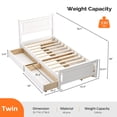 thumbnail image 4 of Zimtown Twin Bed Frame,Solid Pine Wood Platform Bed Frame with 4 Drawers, Bedroom Bed with Headboard, White, 4 of 7