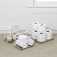 thumbnail image 3 of happimess BSK3004B-3SET Evvie Vintage Farmhouse Handmade Wire Metal Nesting Storage Baskets with Wood Base, White/Natural (Set of 3), 3 of 6